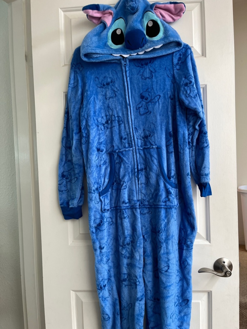 Disney Blue Stitch Hooded Fleece Onesie